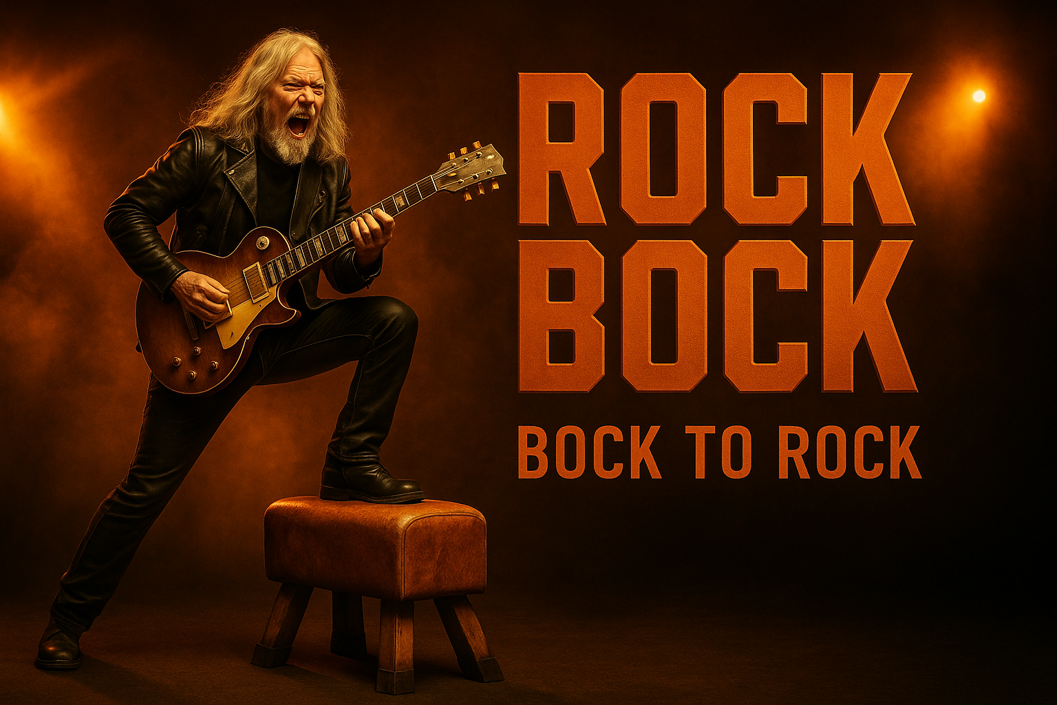 Rock Bock Gitarrist und Logo